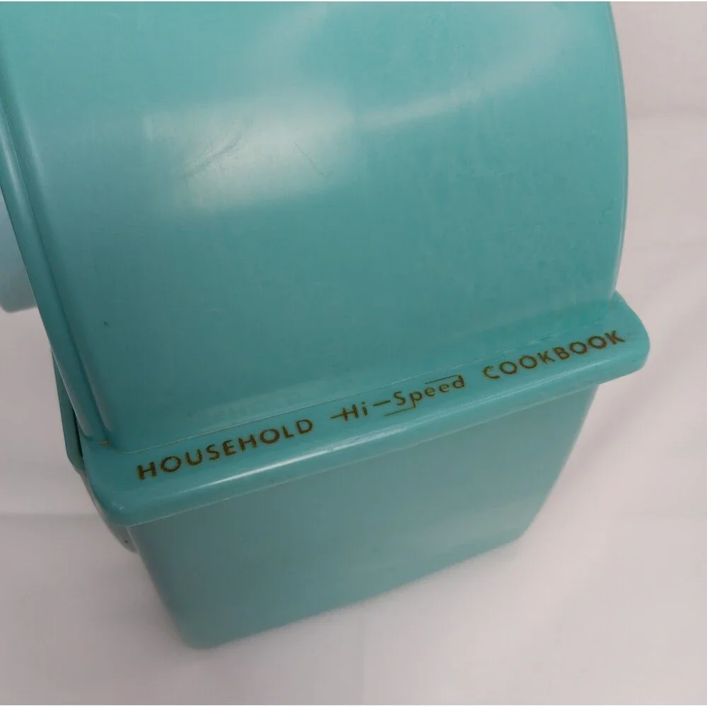 Vintage Household Hi-Speed Cookbook 1956 Rolodex Turn Style Recipe Turquois